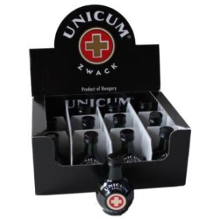 12 Flaschen Unicum von Zwack 0,04 L
